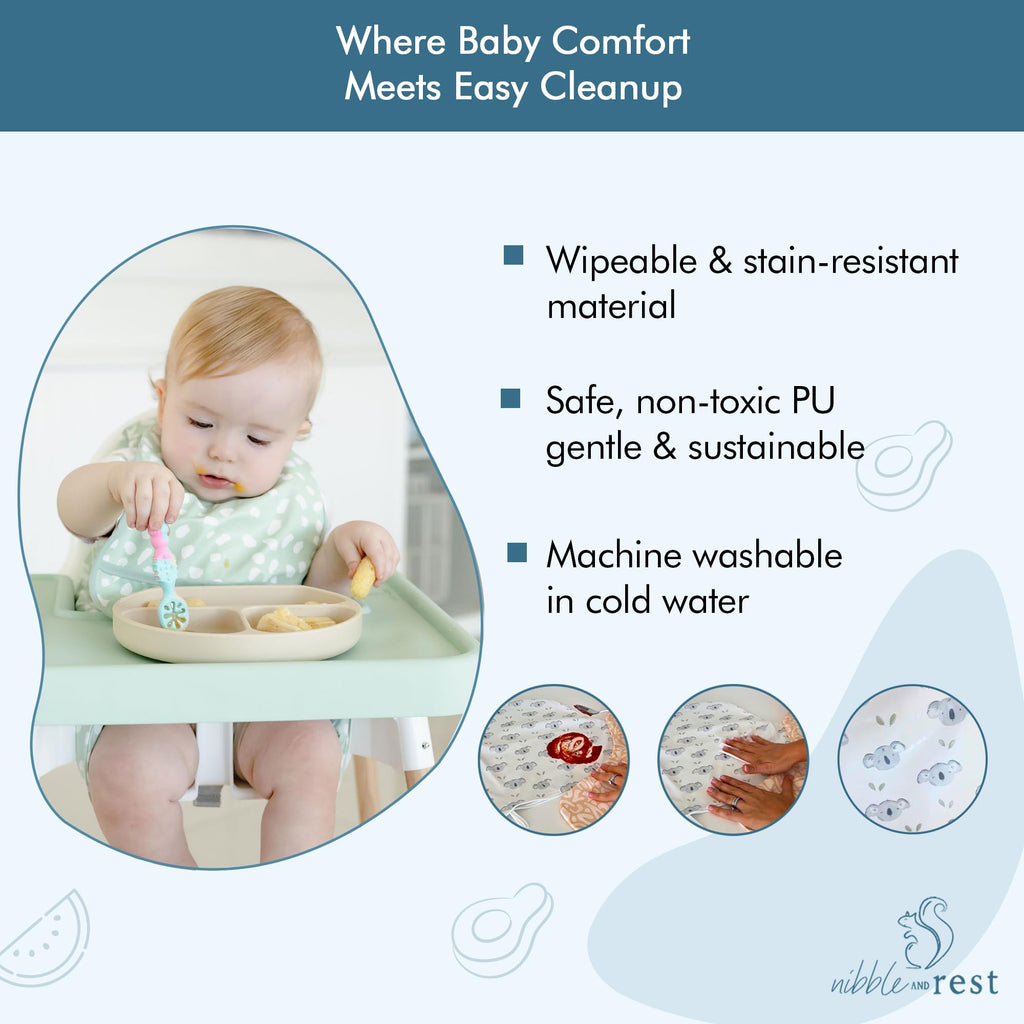 Nibble and Rest Highchair Insert Cover, Compatible for IKEA Antilop Highchair, High Chair Accessories Stain-Proof and Wipeable Insert Cover (Cushion NOT Included)(Sagedots)