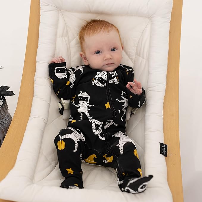 O2 BABY Baby Boys Girls Organic Cotton Zip-Front Sleeper Pajamas, Footed Sleep 'n Play