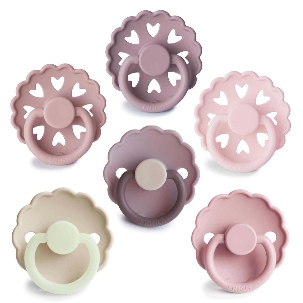 FRIGG SilkySoft Silicone Baby Pacifier 4-Pack Snowflake Dream | Made in Denmark | BPA-Free (0-6 Months)