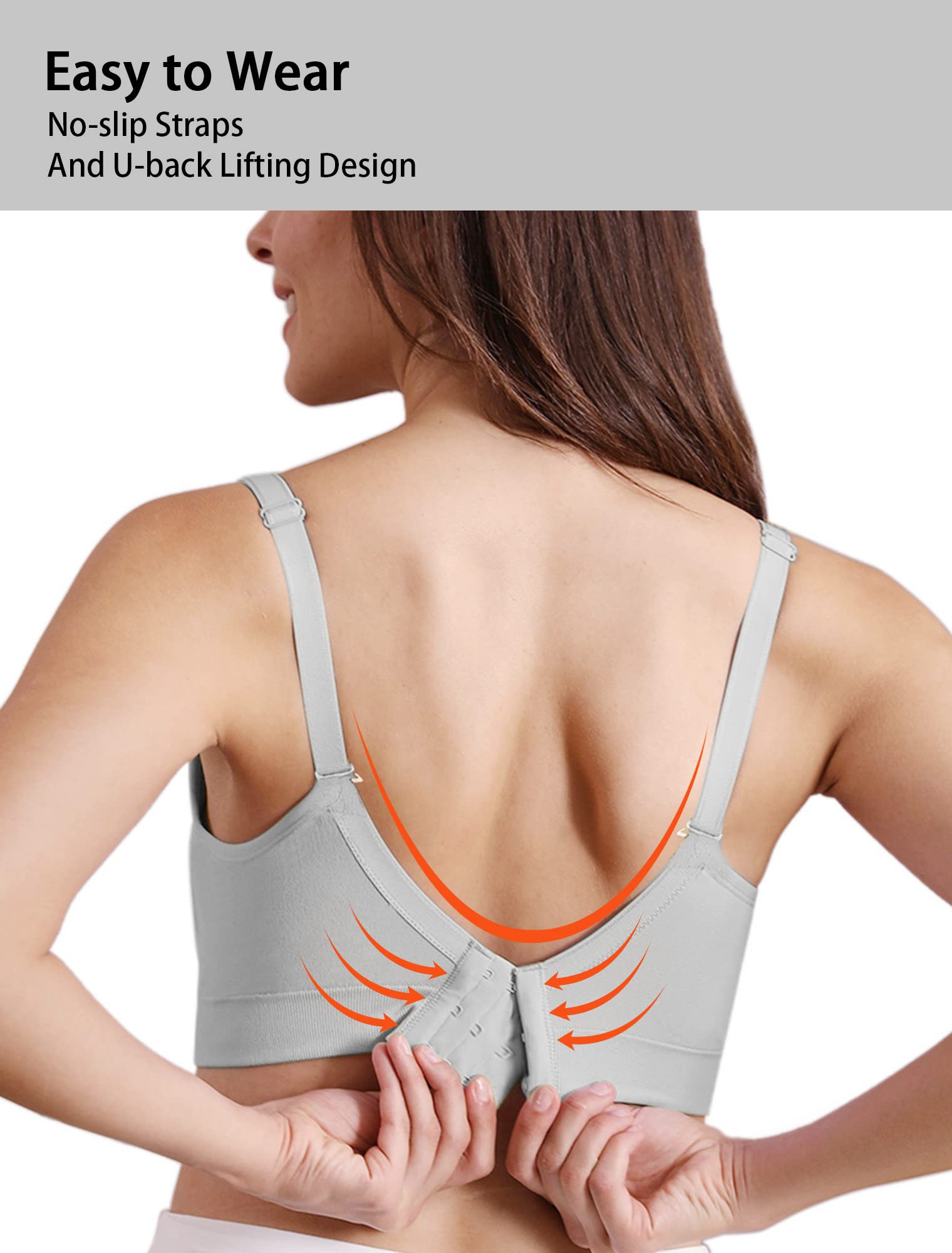 iloveSIA Hands Free Pumping Bra 3 Pack Black+Gray+Beige, Size XXL