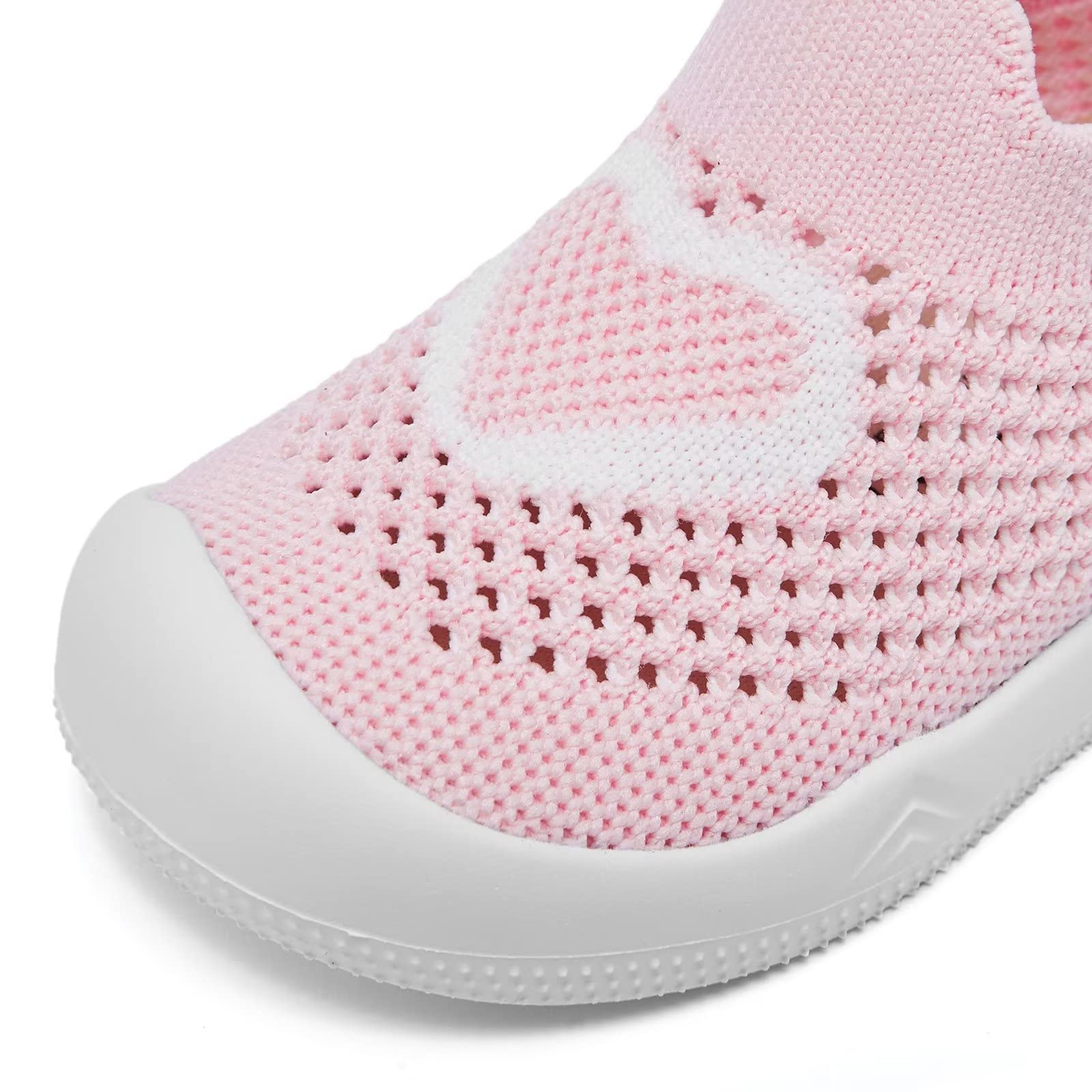 Baby Shoes Girls Boys Baby Sock Shoes with Non Slip Soft Rubber Sole Infant First Walking Sneaker Toddler Slipper Lightweight 18-24 Months Pink Heart