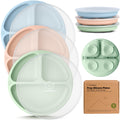 KeaBabies Suction Plates with Lids for Baby, 3-Pack, 100% Silicone (Mellow)