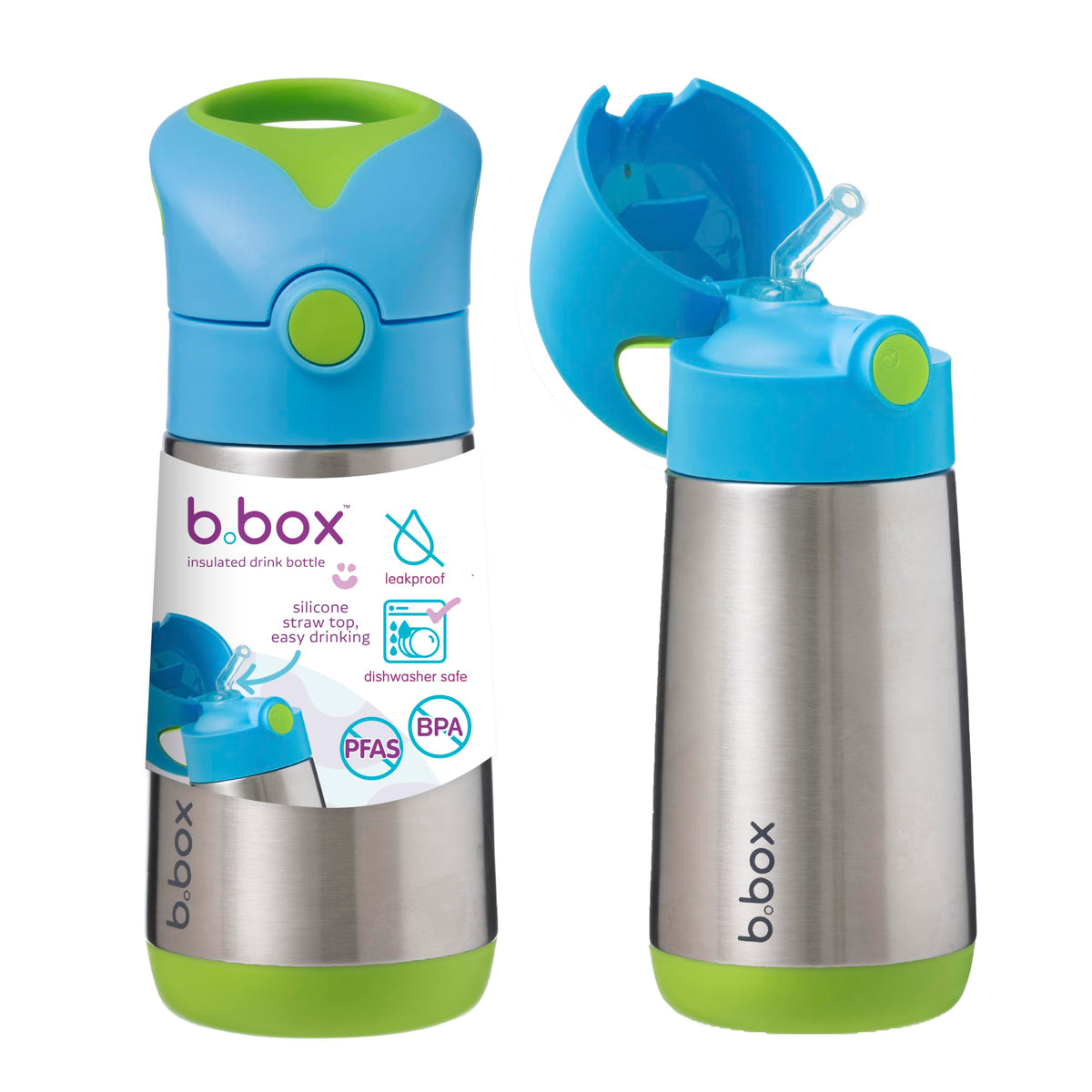 b.box Insulated Water Bottle for Kids, 12 oz Toddler Water Bottle