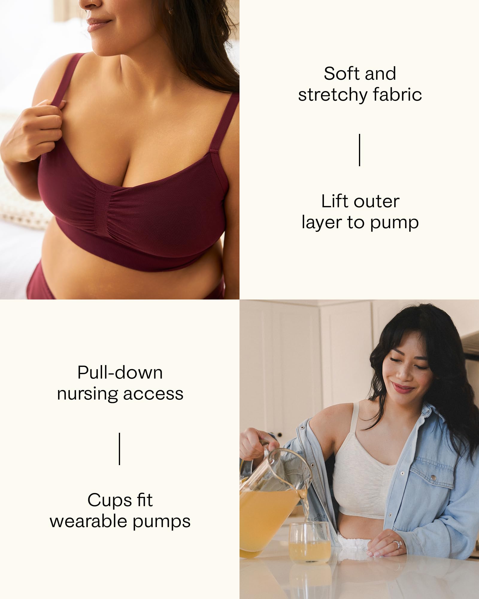 Kindred Bravely Sublime Sleep Pumping Bra Hands Free, Adjustable Pumping & Nursing Bra (Pale Pink, 2X Busty)