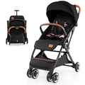 BABY JOY Lightweight Baby Stroller, Compact Toddler Travel Stroller for Airplane, Infant Stroller w/ 5-Point Harness, Adjustable Backrest/Footrest/Canopy, Storage Basket, Easy One-Hand Fold (Black)
