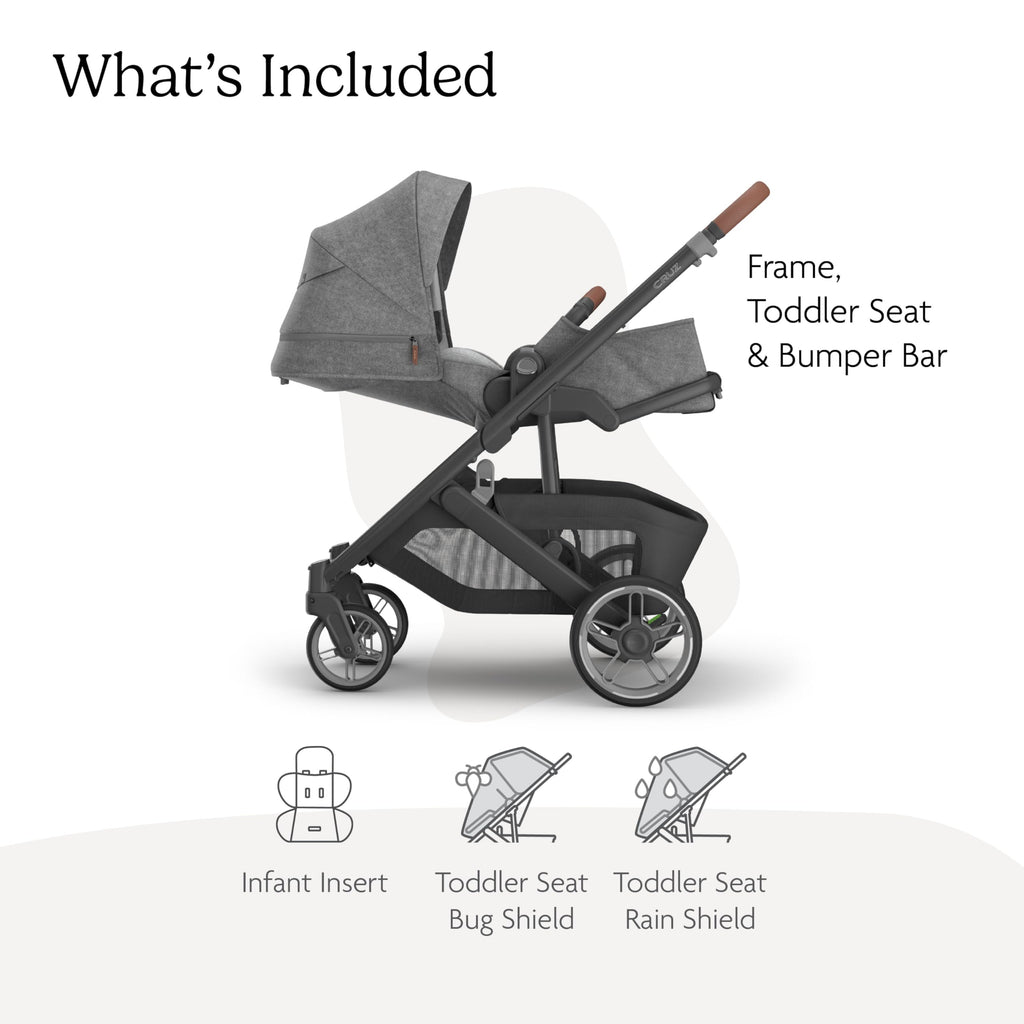 UPPAbaby Cruz V3 Full-Size, from Birth, Car Seat Compatible - Greyson