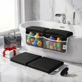 Mohmoud Comfortable Baby Bath Kneeler and Elbow Rest Pad Set — Kneeling Pad for Bathing Baby, Relieves Knee and Elbow Pain, Non-Slip Bathtub Kneeling Pad with Toy Organizer, Bonus Brush and Washcloth