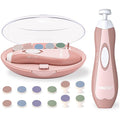 Fansidi Baby Nail Trimmer Electric – Limited Blush Petal Pink, Gentle Baby Nail File Electric| 10 Grinding Heads + 8 Replacement Pads| Quiet LED |Baby Nail Clippers for Newborn Infant Toddler