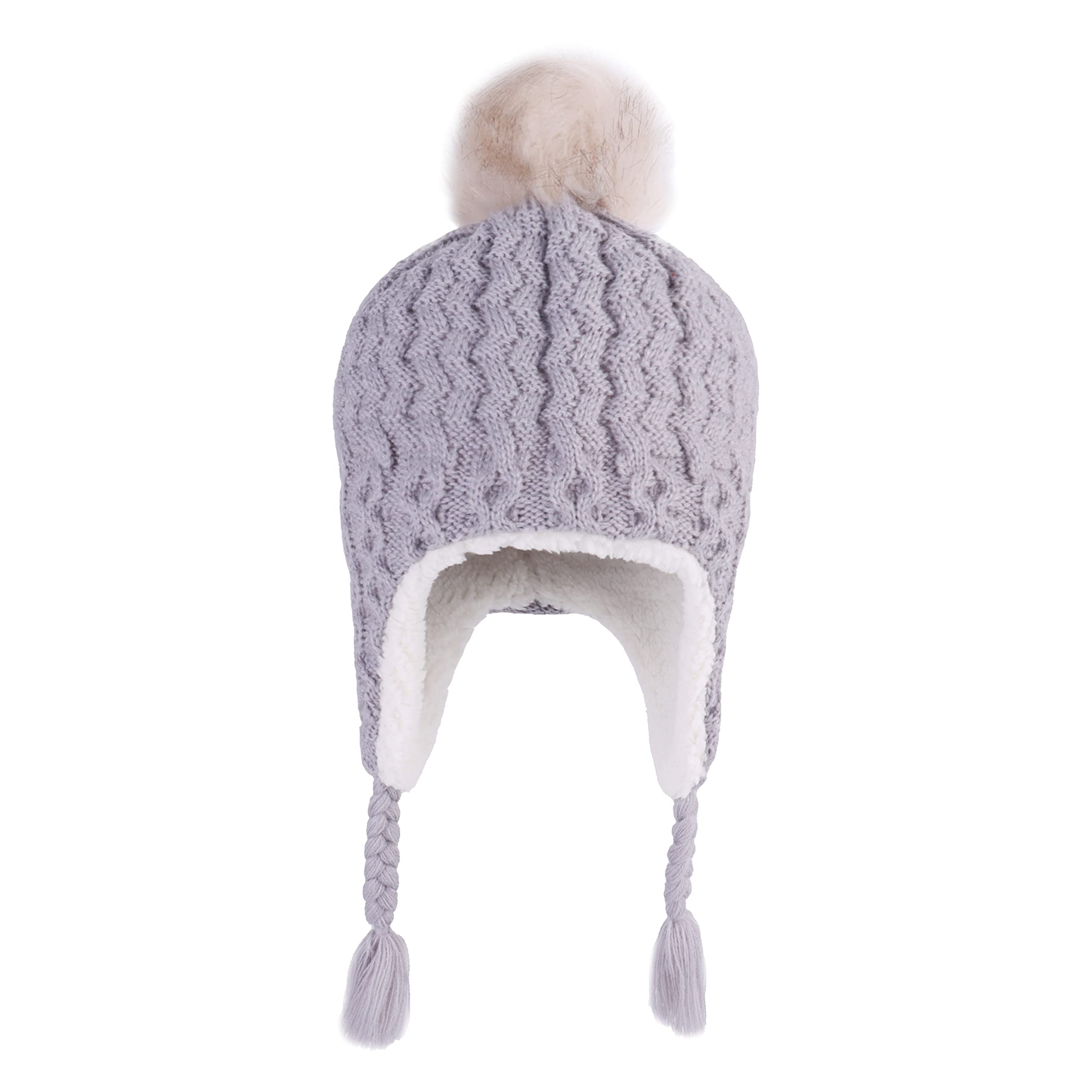 LANGZHEN Infant Pom Pom Beanie Kid Winter Hats Toddler Cap Knit Warm Beanies Caps for Baby Boys Girls(Gray,12-24 Months)