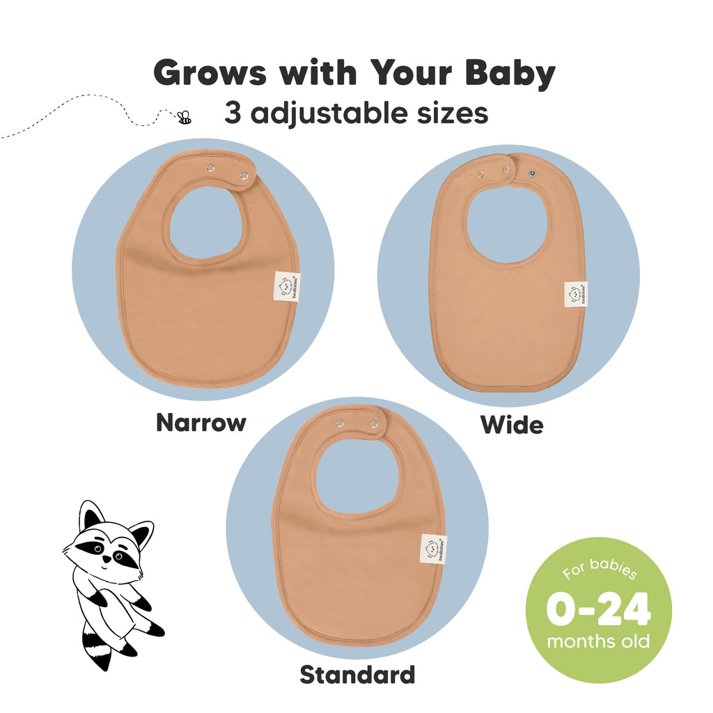KeaBabies 8-Pack Organic Baby Bibs for Drooling and Teething (Mauve)