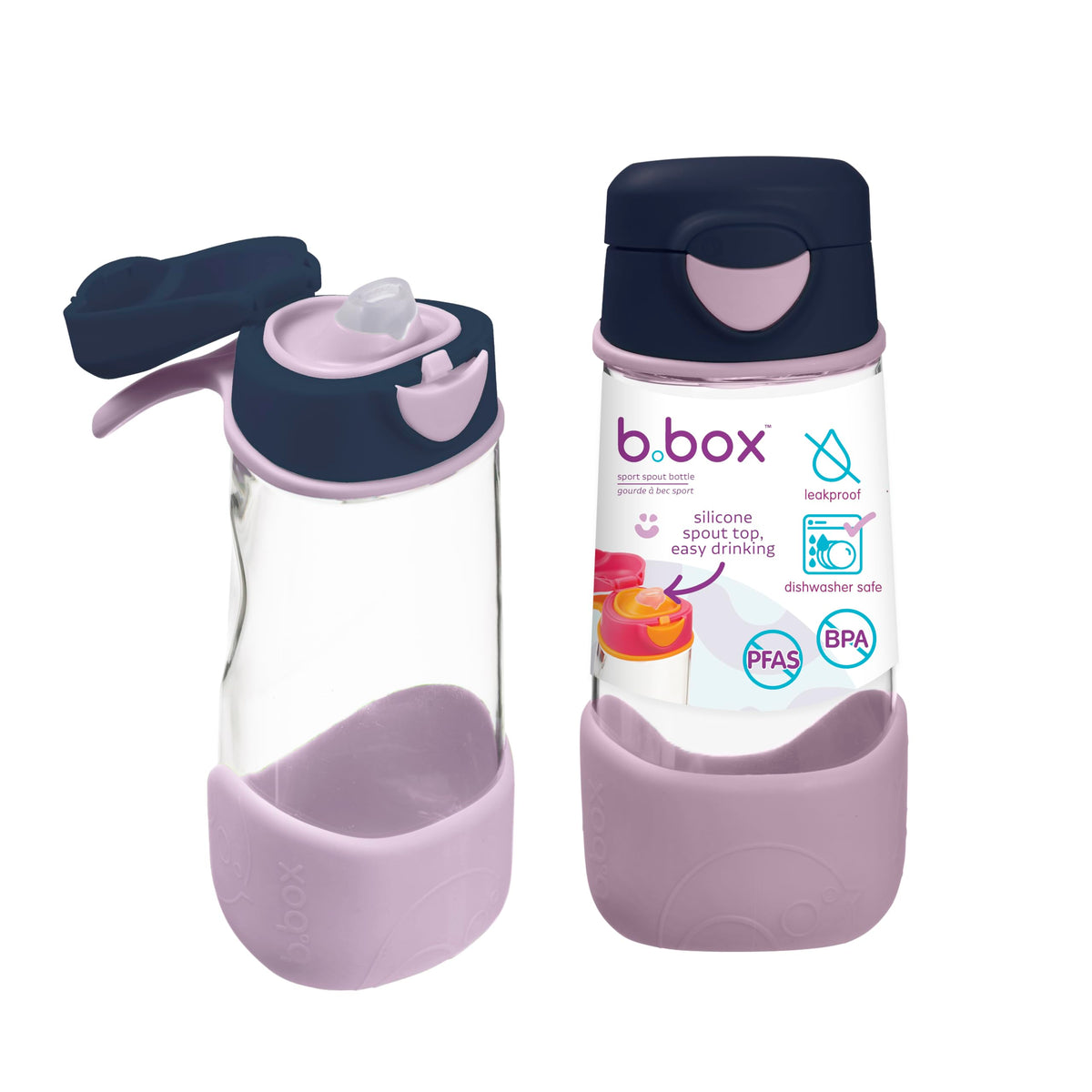 b.box Sport Spout Kids Water Bottle for School, Travel, Daycare, 20 oz