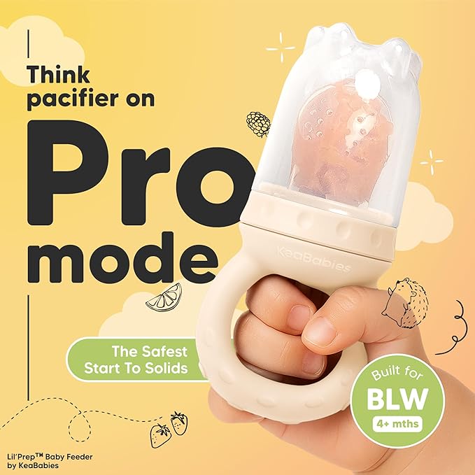 KeaBabies Baby Fruit Feeder 2pk - Silicone Baby Food Feeder for Babies 6-12 Months, Breast Milk Popsicle for Teething, Weaning, Freeze Frozen Solid Food, BPA-Free Infant Feeding Essential (Roseate)