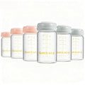 Breast Milk Storage Bottles 180ml 6oz BPA-Free Leak-Proof Baby Bottle for Breastmilk Storage Wide Neck Bottles with Screw Ring Sealing Disk Breastfeeding (Grey+Pink, 180ml-6Packs)