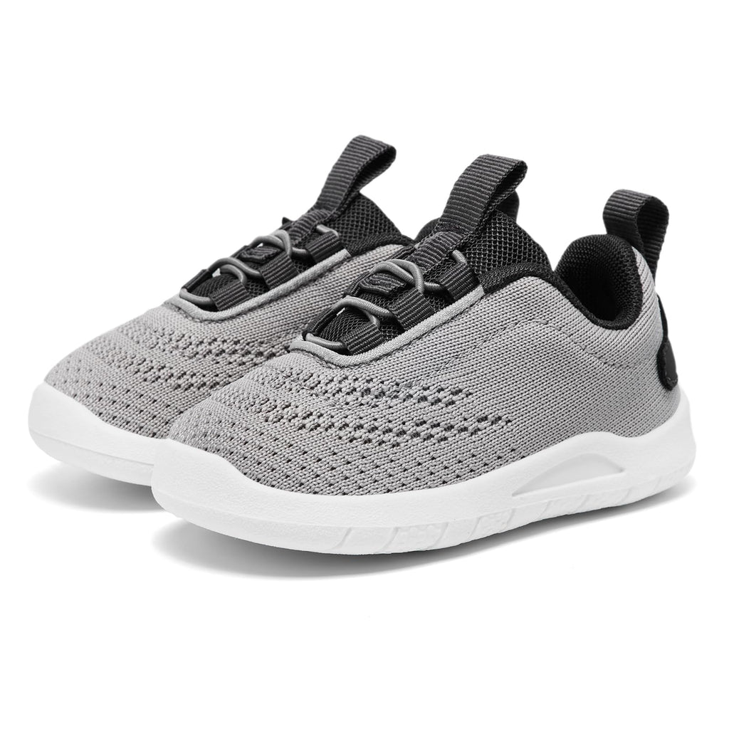 MORENDL Toddler Sneakers Baby Slip On Walking Shoes Non-Slip Breathable Boys & Girls Running Shoes Infant Tennis Shoe Grey Size 9