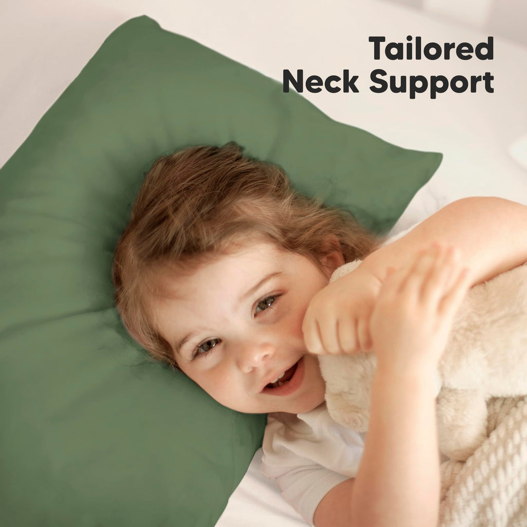 KeaBabies Organic Toddler Pillow with Pillowcase,Jumbo 14X20(Jungle Green)