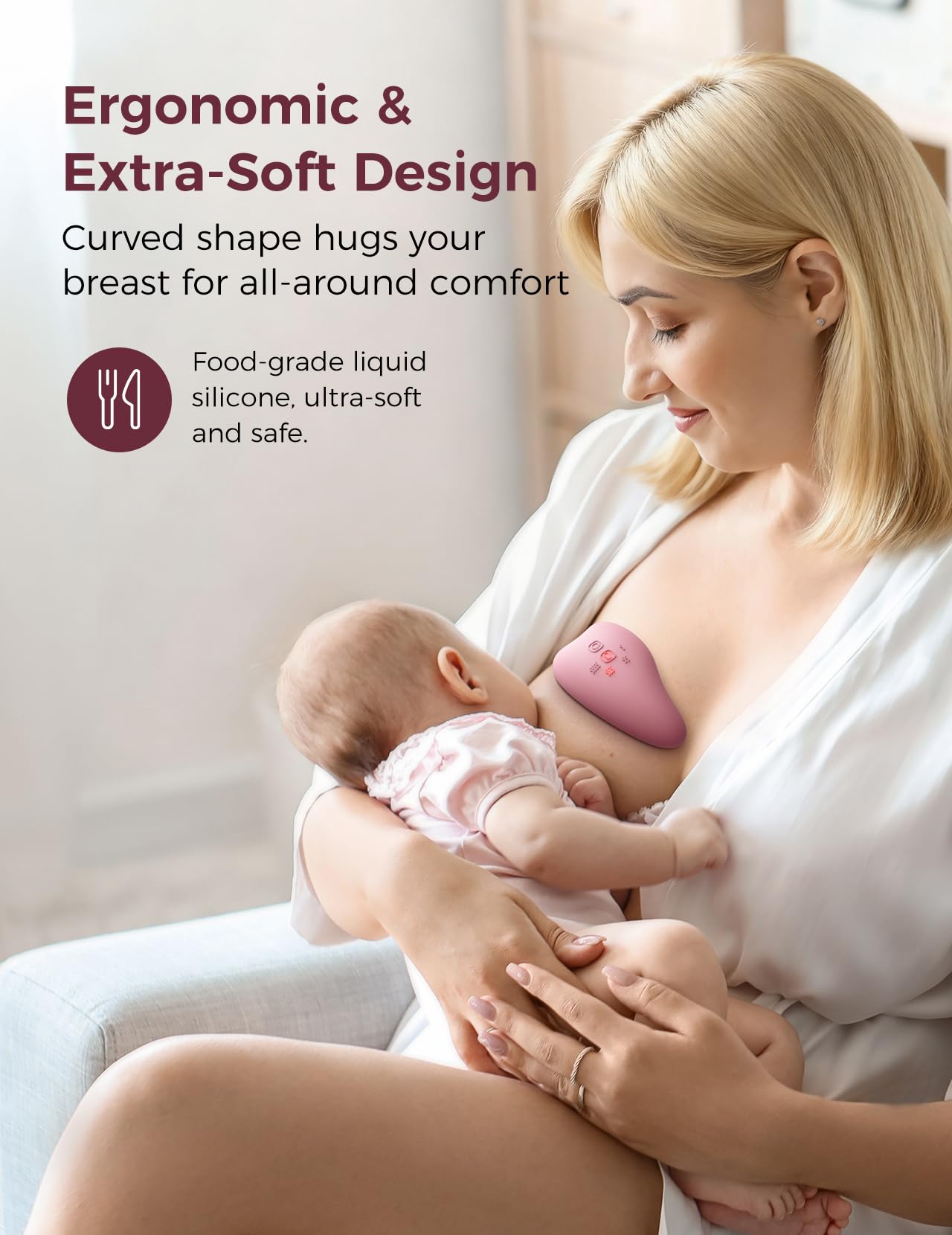 Momcozy A1Pro Lactation Massager with Heat, Deep Vibration, Cozy Red, 1PCS