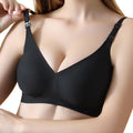haakaa Nursing Bras for Breastfeeding, Ultra Comfort Jelly Strip“ Supportive Maternity Bras Wireless Pregnancy Bras (Black, XL)