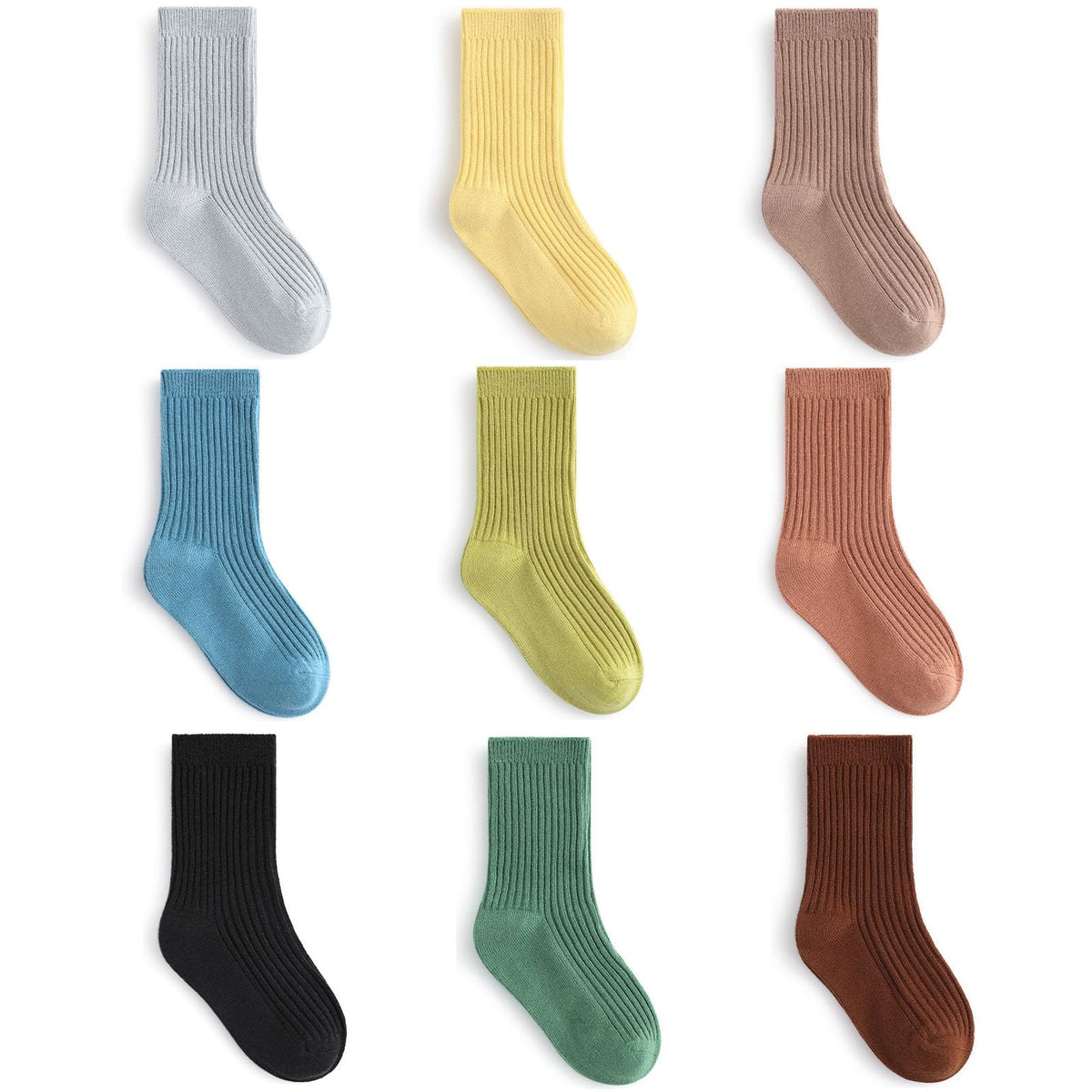 Toddler Socks Unisex Baby Boy Girls Cotton Crew Seamless Socks 9 Pairs