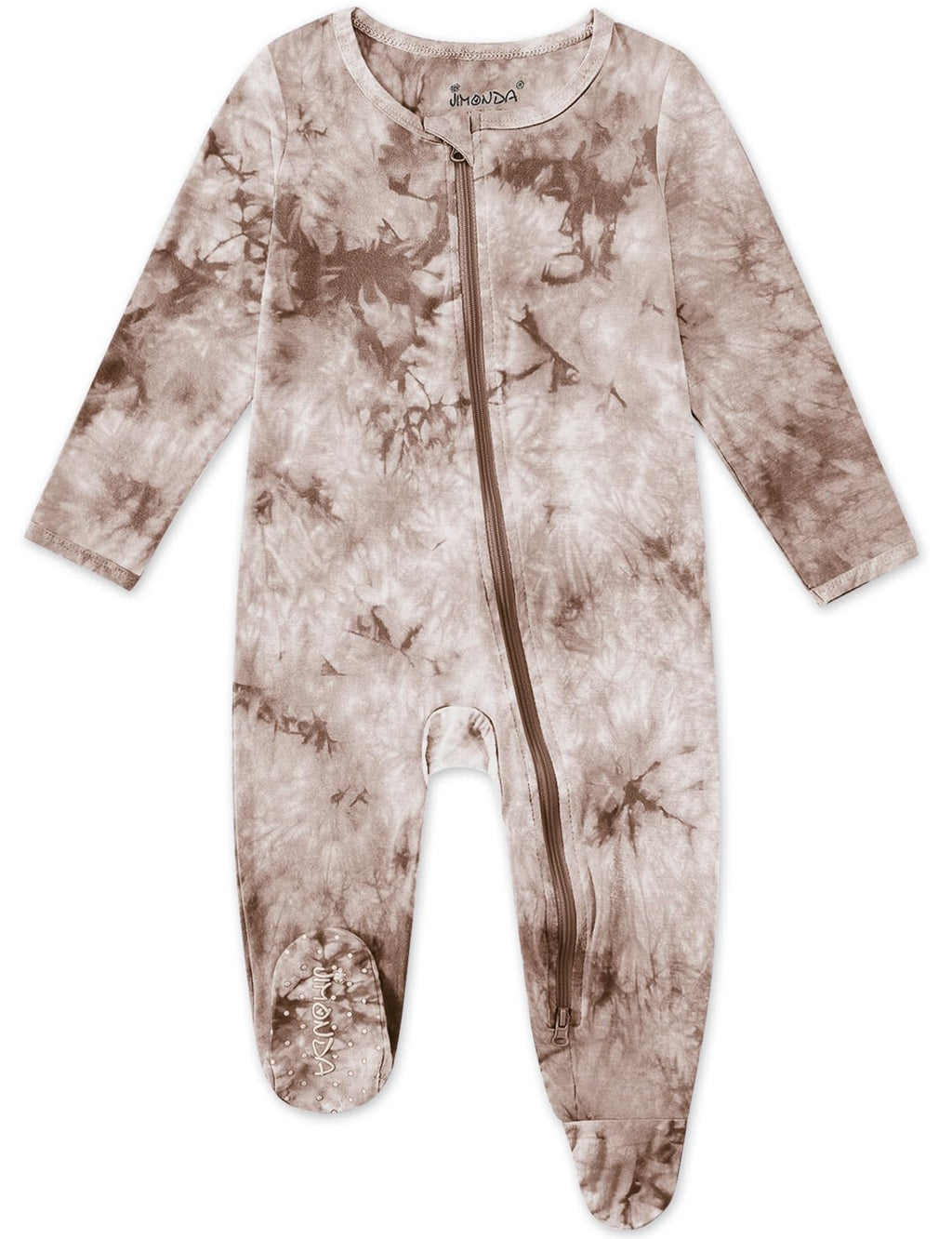Jimonda Baby Girls Boys Bamboo Rayon Pajamas,Footed Pjs(Coffee,6-9 M)