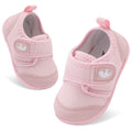 FEETCITY Baby First Walker Shoes Boys Girls Canvas Shoes Newborn Crib Shoes Anti-Slip Star Sneaker Pink