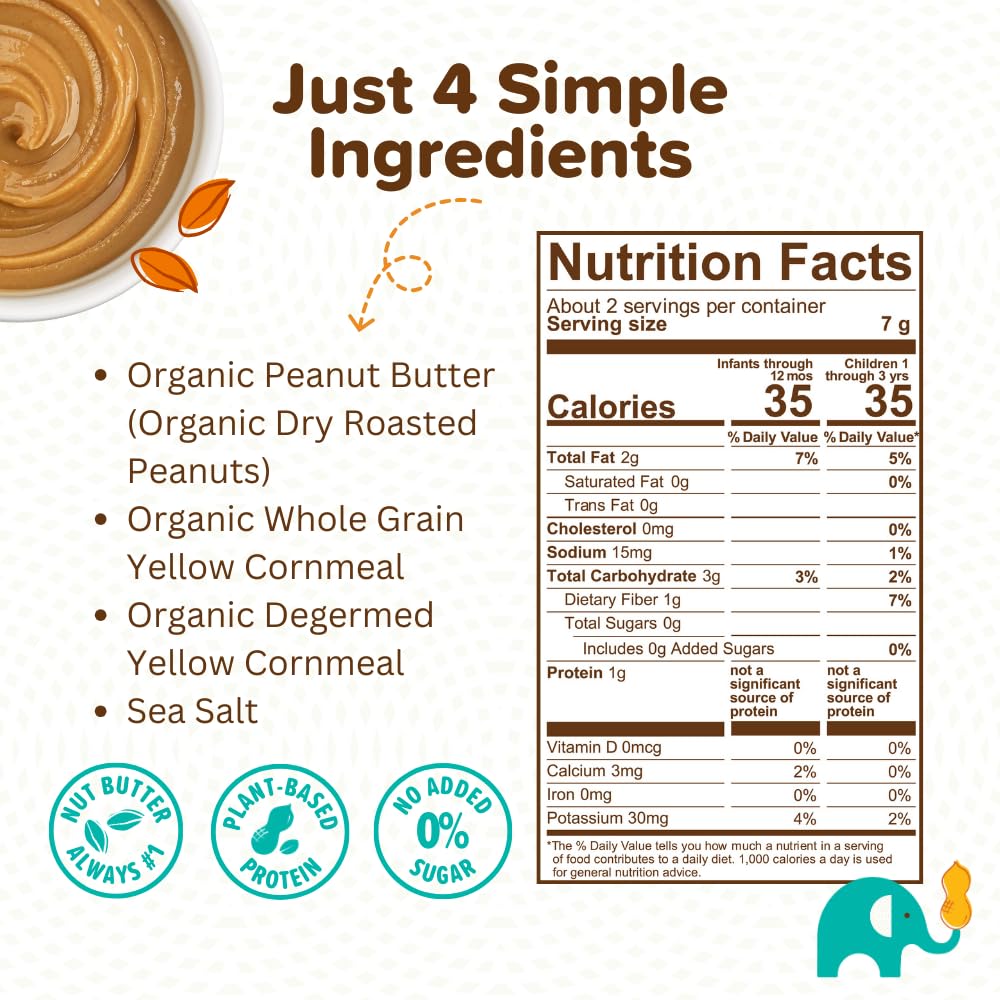 Puffworks Organic Baby Peanut Butter Puffs, 0.5 oz, 12 Pack