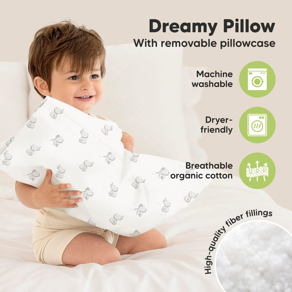 Toddler Pillow with Pillowcase, 13x18 My Little Dreamy Pillow (Elly)