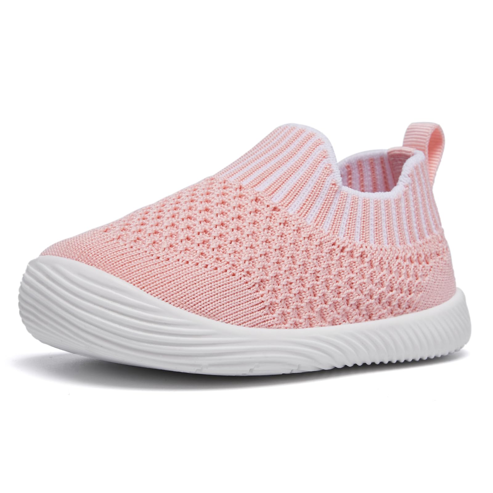 MORENDL Toddler Shoes - Baby Walking Socks - Non-Slip, Breathable, Unisex - Pink, Size 8
