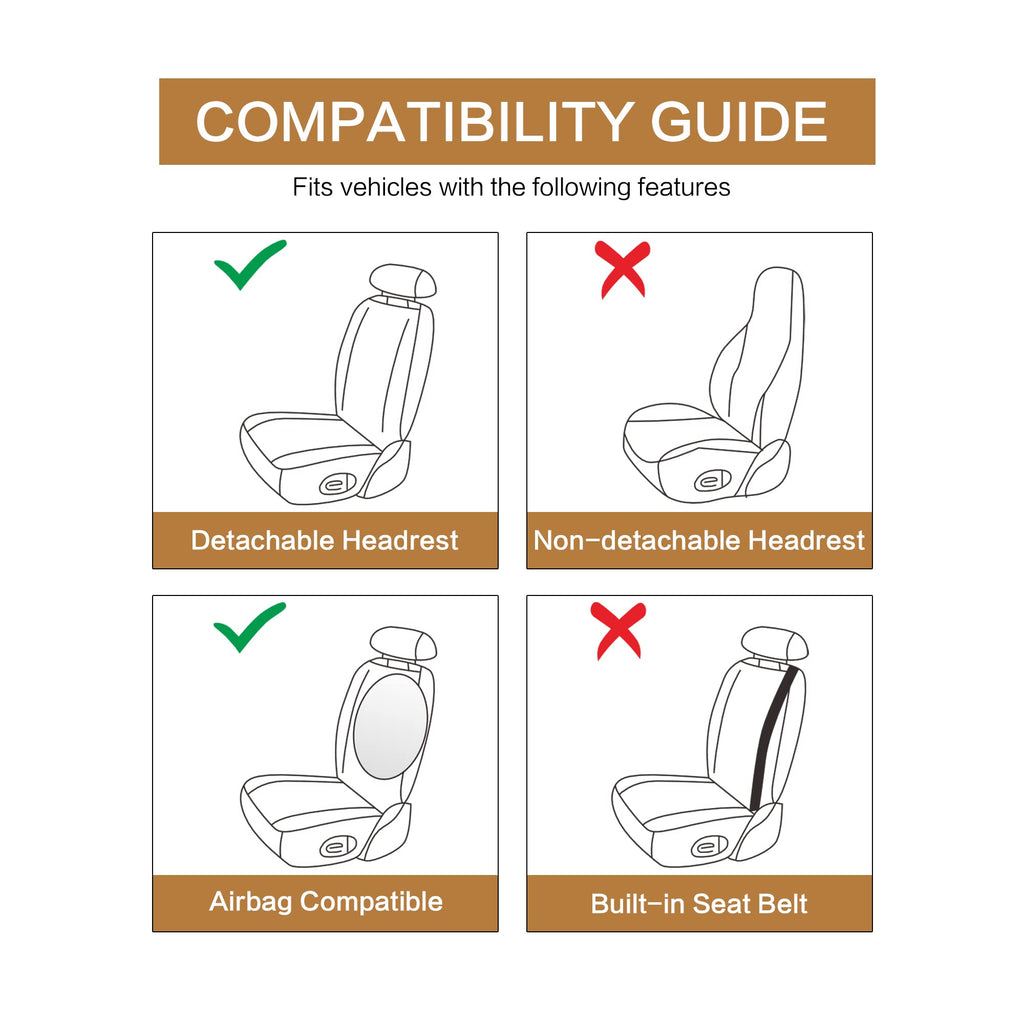 Pariitadin Leather Car Seat Covers Front Pair, Waterproof Faux Leather Seat Covers for Cars, Non-Slip Car Interior Covers Universal Fit for Most Cars Sedans Trucks SUVs, Black Line
