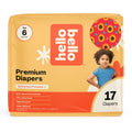 Hello Bello Diapers, Size 6 (35 lbs) Flower Child, 17 Count of Premium Disposable Baby Diapers, Hypoallergenic with Soft, Cloth-Like Feel