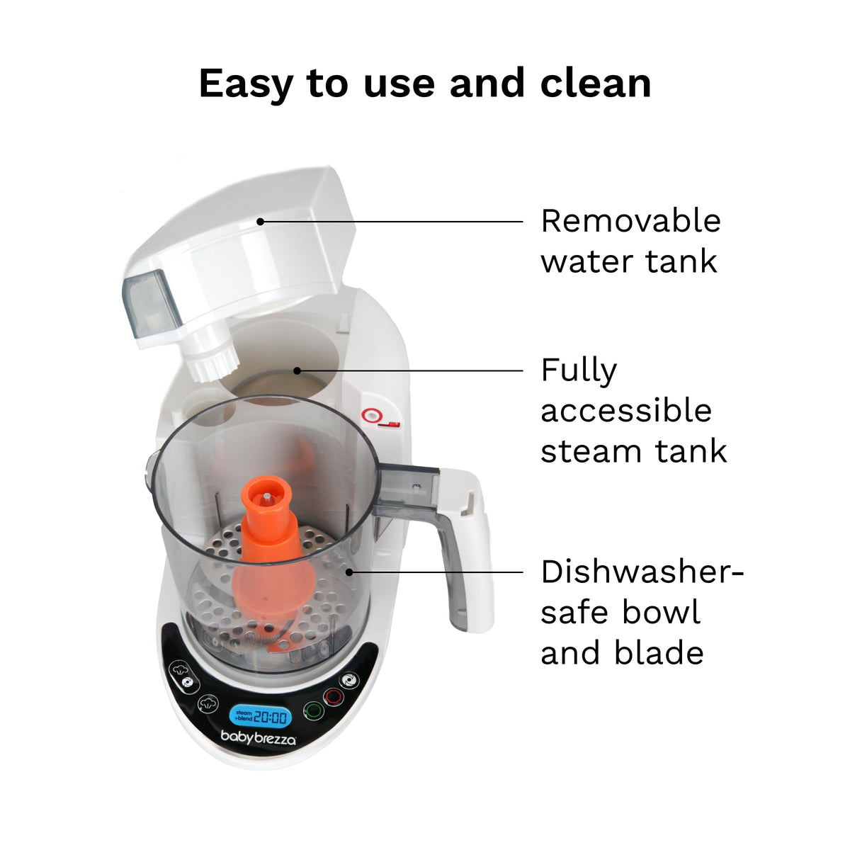 Baby Brezza One Step Baby Food Maker Deluxe - Steam + Blend Organic Food