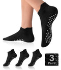 DIBAOLONG Pilates Socks with Grips for Women Yoga & Barre - Non Slip 3-Pairs Grippy Ankle Socks