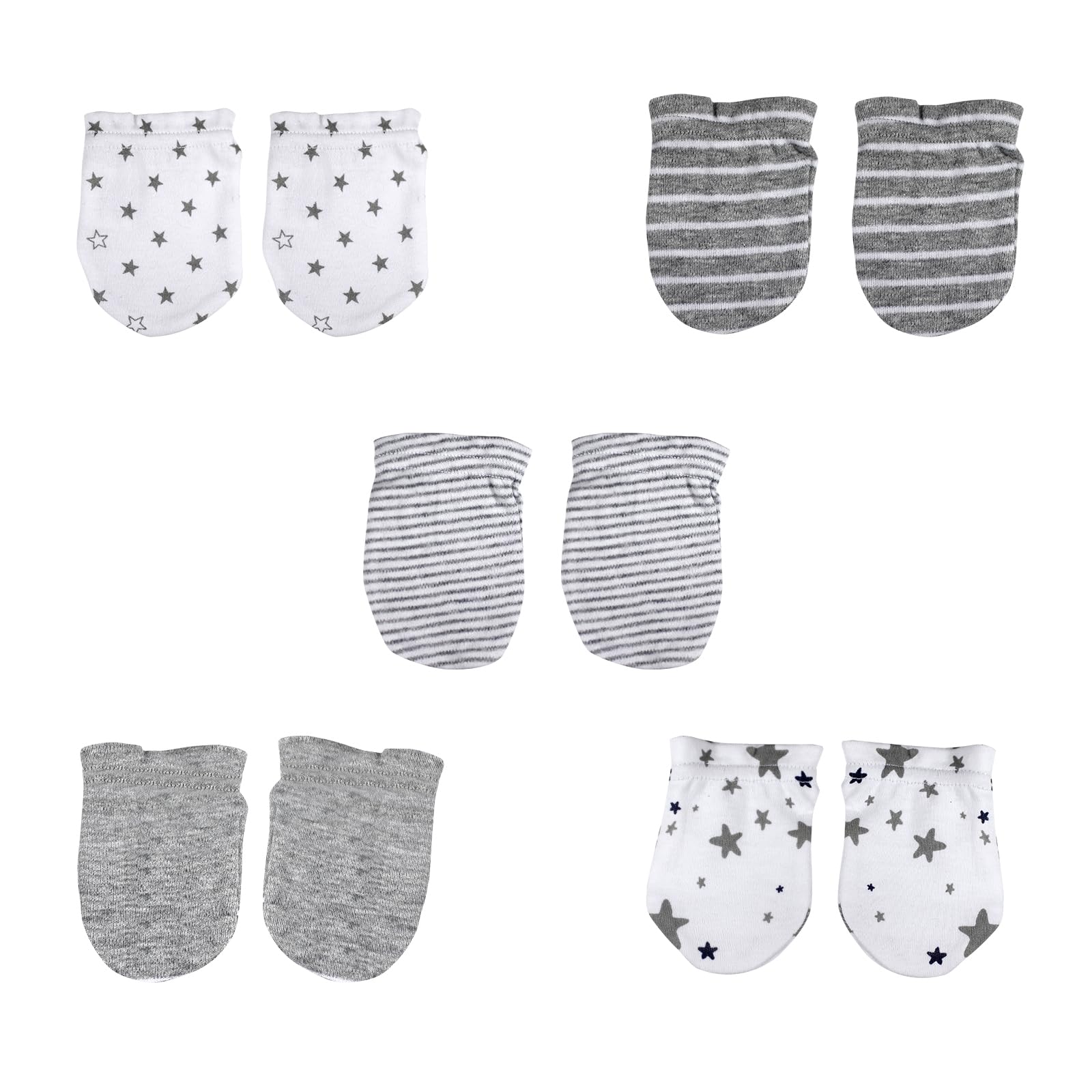 5 Pairs Unisex Baby Mittens No-Scratch 0-6 Months New Born