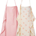 2-Pack Nursing Covers for Breastfeeding - Lightweight, Breathable Baby Breastfeeding Covers with Arch Neckline & Adjustable Straps, Pink & Bunny Design, Privacy Nursing Cover for Women