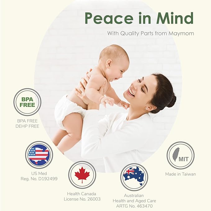 Maymom MyFit 17 mm Shields Small; Compatible with Medela Breast Pumps-PersonalFit, Freestyle, Harmony, Maxi, Freestyle Flex Connector; Connect to Maymom Widemouth/Narrow Connector, 2pcs