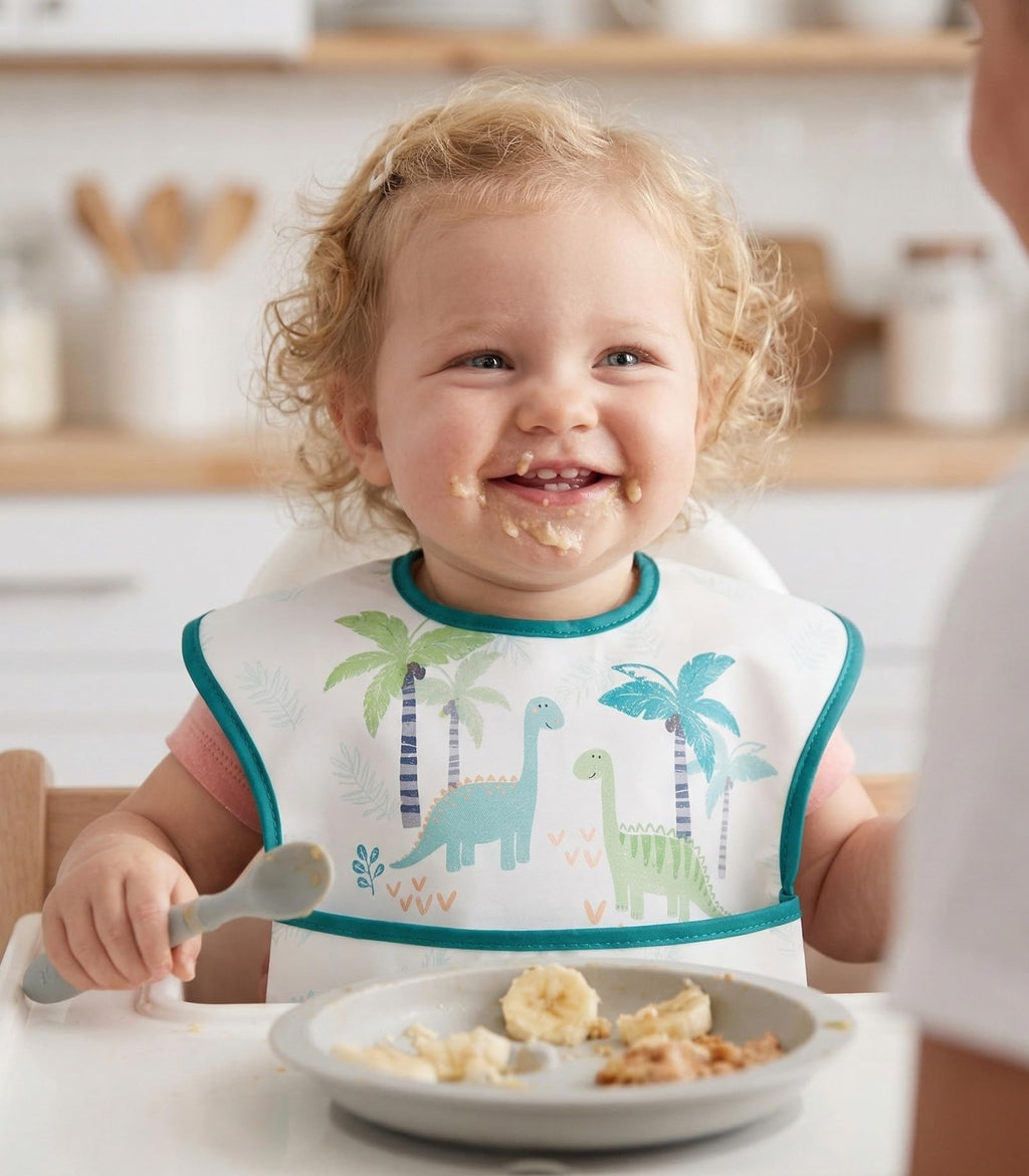 CIVARUA KIDS 3 Pack Waterproof Baby Bibs for Eating, Mess Proof Feeding Bib