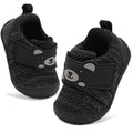 FEETCITY Wide Baby Sneakers Infant Walking Shoes Boys Girls Baby Slip On Shoes Breathable Non-Slip Infant Barefoot Shoe 0-6 Months Black Grey