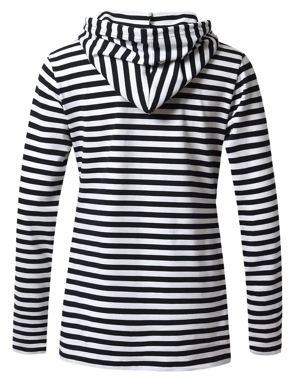 GINKANA Women's Nursing Pullover Hoodie Long Sleeves Sweatshirt Maternity Casual Nursing Top,Black with White Stripes,XXL