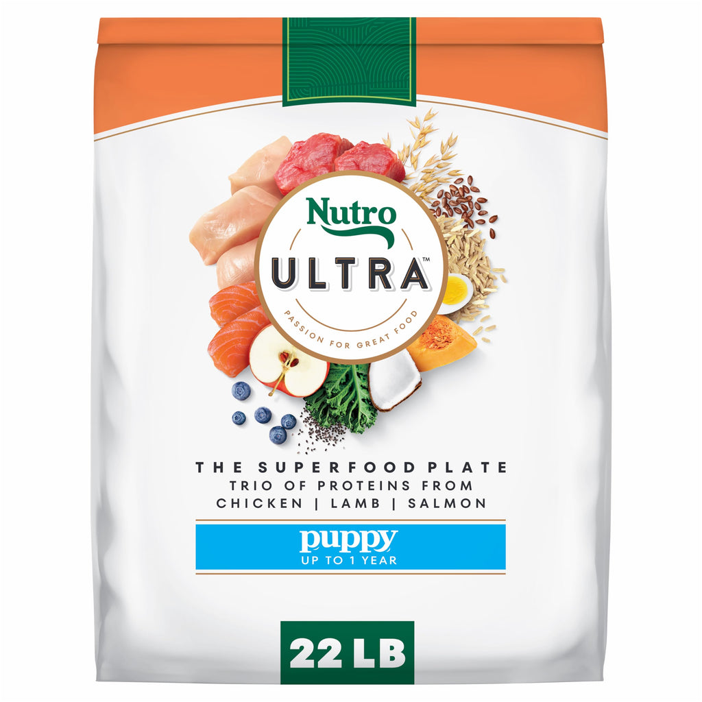 Nutro Ultra High Protein Puppy Dry Dog Food, Chicken, Lamb & Salmon, 22 lb