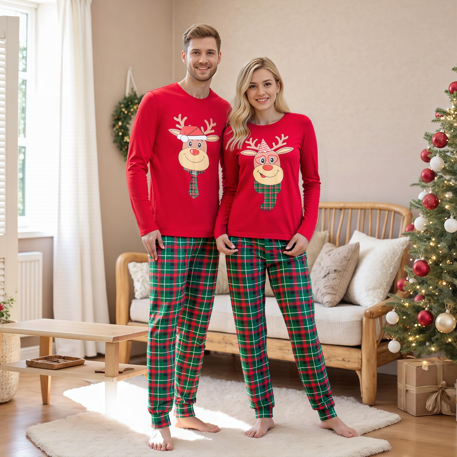 Awoscut Family Christmas Pajamas Matching Pajamas for Family, Xmas PJs Sets Holiday Sleepwear (#b-5, Kids, 3 Years)