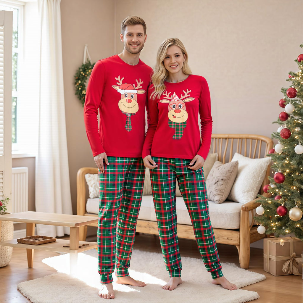 Awoscut Family Christmas Pajamas Matching Pajamas for Family, Xmas PJs Sets Holiday Sleepwear (#b-5, Dog, M)