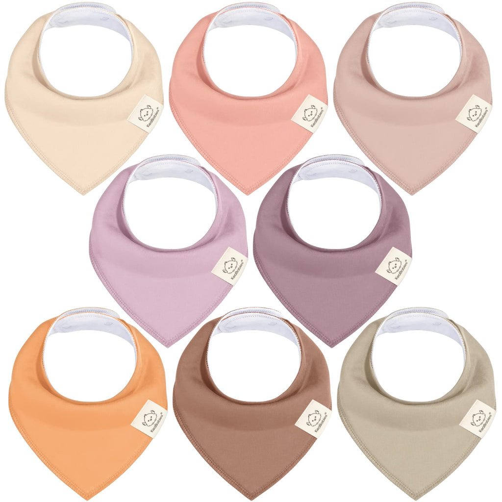 KeaBabies 8pk Organic Baby Bandana Bibs for Drooling and Teething (Mauve)