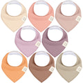 KeaBabies 8pk Organic Baby Bandana Bibs for Drooling and Teething (Mauve)