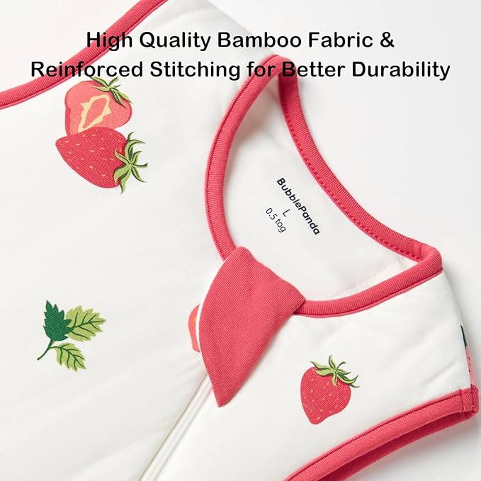BubblePanda Rayon Made from Bamboo Sleep Sack 12-18 Months 0.5 Tog Soft Lightweight Toddler Sleep Sack 1t for Babies 2-Way Zipper Wearable Blanket Baby 12 Months
