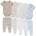 JELYLOVE 10 Pack Baby Boy Girl Bodysuits And Pants Sets New Born Outfits