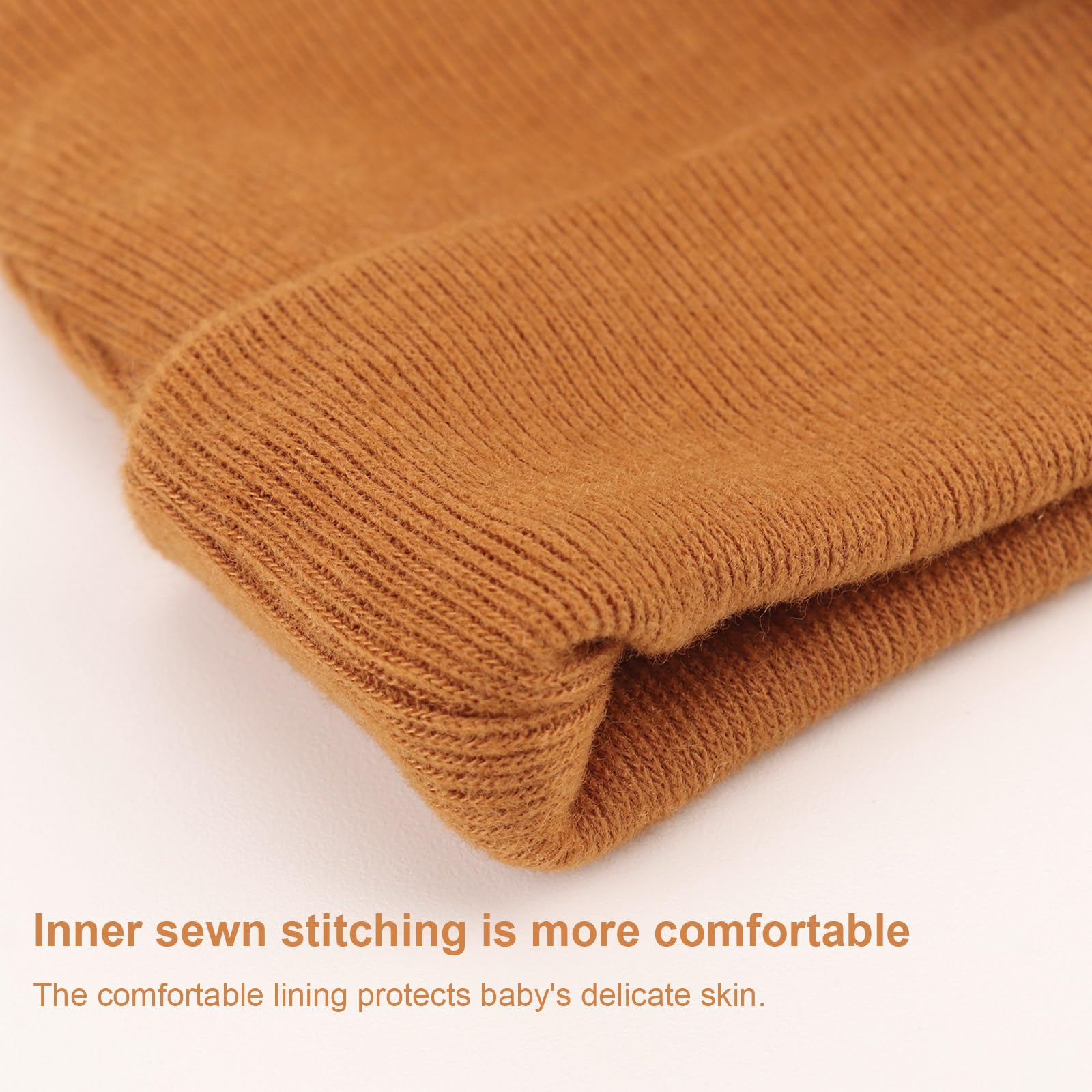BQUBO Newborn Baby Hats Mittens Set Hospital Hat Beanie Infant Bow Hats Baby Cotton Gloves No Scratch Mittens for 0-6 Months
