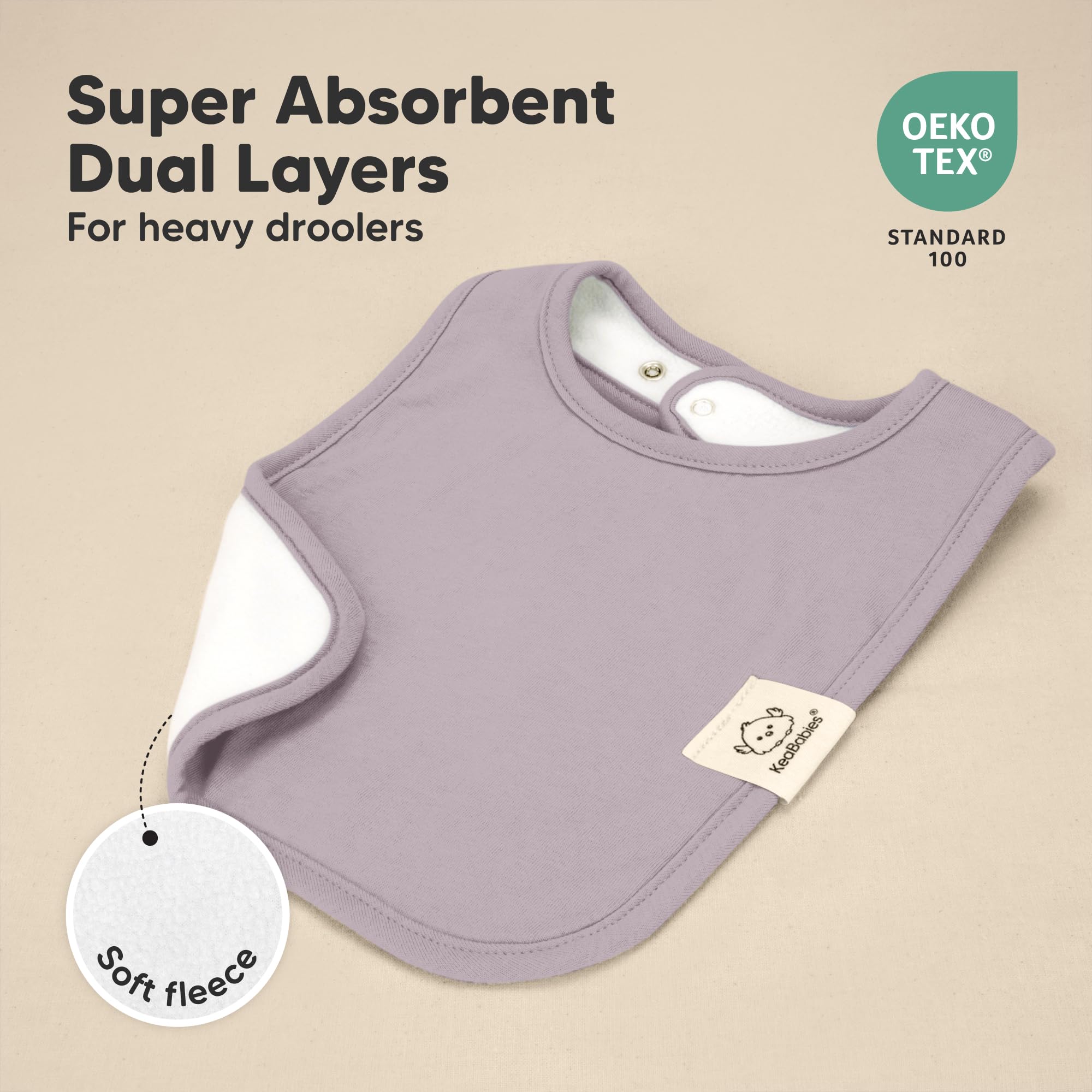 KeaBabies 8-Pack Organic Baby Bibs for Boys, Girls Drool Bibs (Embrace)
