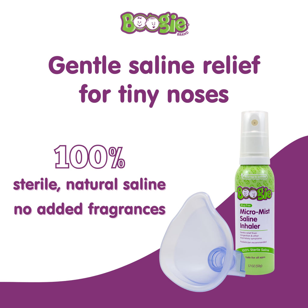 Boogie Micro-Mist Saline Inhaler, Unscented - 1.7 oz