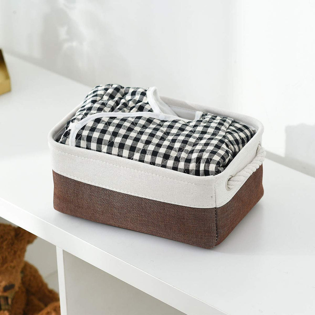 Sacyic Small Storage Baskets for Shelves,Fabric Storage Baskets for Closet,Rectangular Collapsible Baskets for organizing Clothes,Books,Gifts