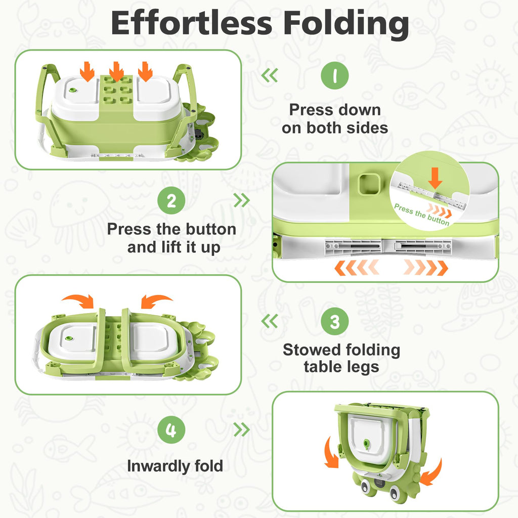 Collapsible Baby Bathtub for Newborns with Thermometer and Soft Floating Cushion Portable and Foldable Travel Baby Boy Bath Tub for Infants to Toddler 0-36 Month (Green)