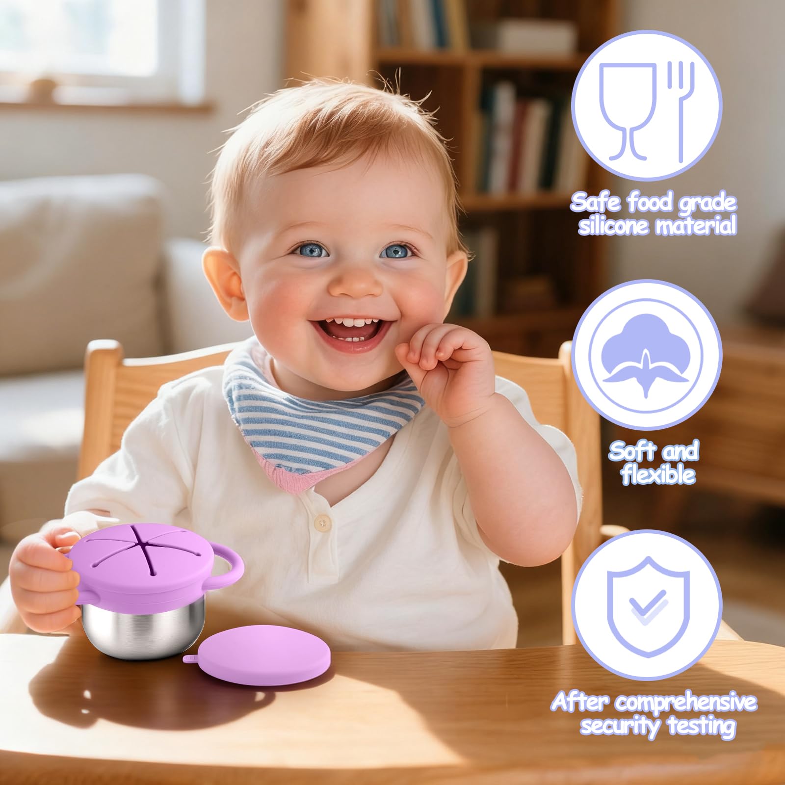 Mity rain 2PCS Stainless Steel Snack Containers for Toddlers